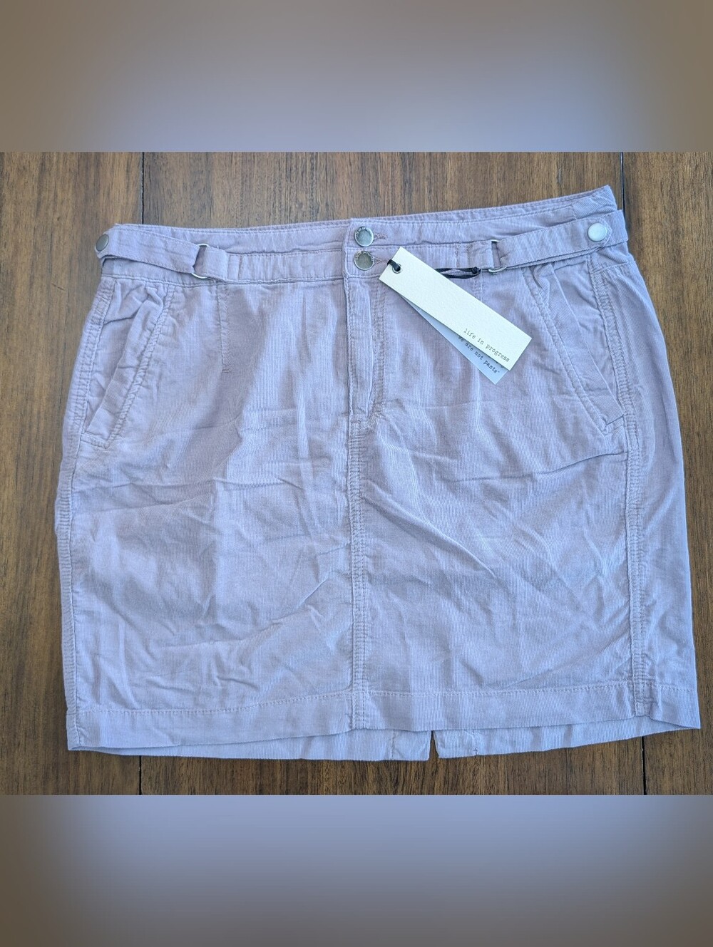 Life In Progress Women's Lavender Corduroy Mini Skirt w/Pockets Sz XS,S,M,L New